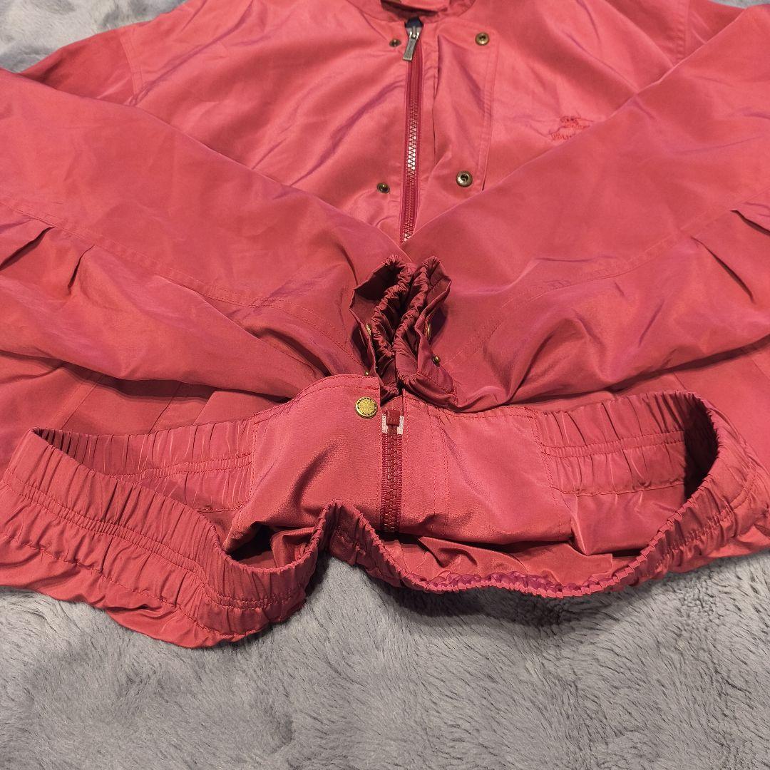 【美品】バーバリー ゴルフ ナイロンジャケット 薄手 エンジ ブルゾン L 赤