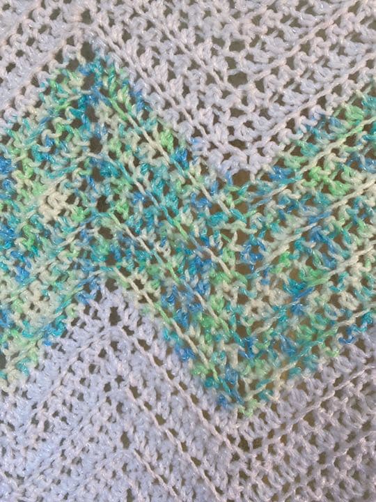 古着 ビンテージ 80s 白 緑 グラニー ブランケット キャンプ ラグ