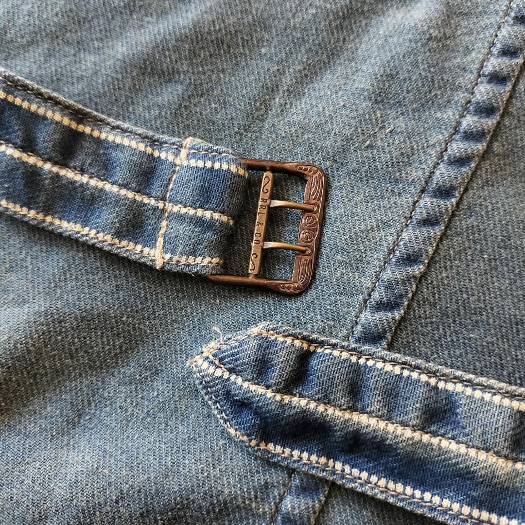 RRL ウォバッシュベスト S ストライプ インディゴツイル ワークベスト ジレ