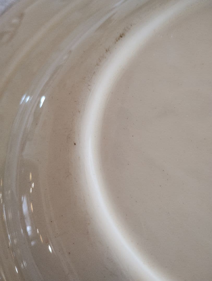 スージークーパー　スワンシースプレー　オーバル皿　グリーン刷毛塗　貫入なし