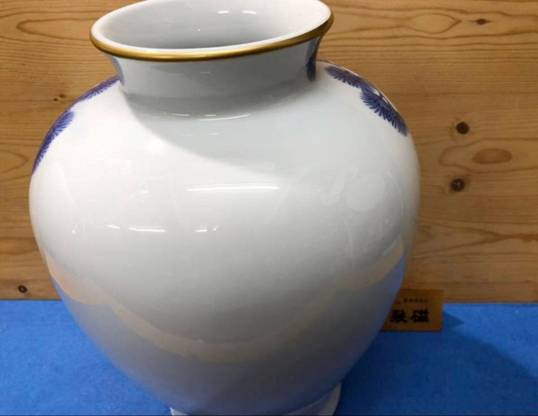 未使用/特価❕深川製磁/オールド深川/染付松鯉絵/花瓶/1点　　壷/花入