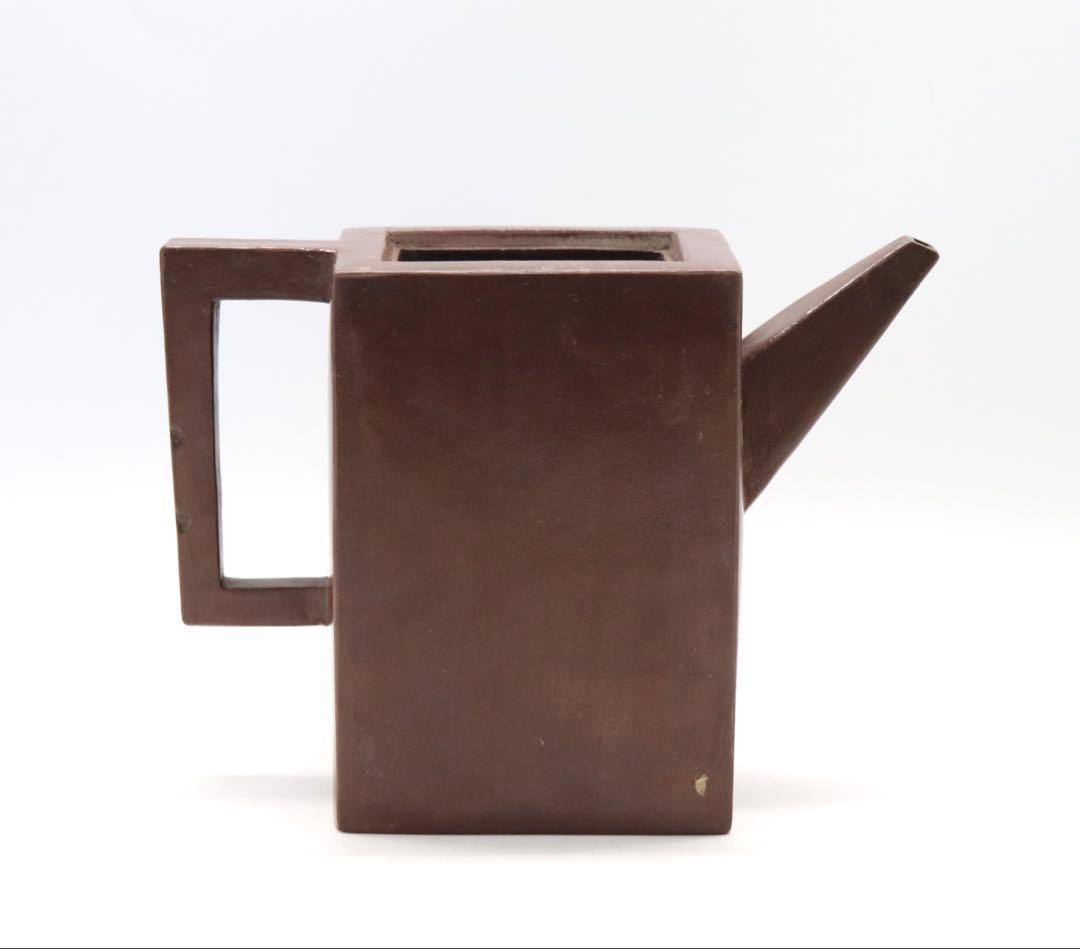 中国　民国期　鉄画軒製　紫砂方壺　訳あり　送料込み1224