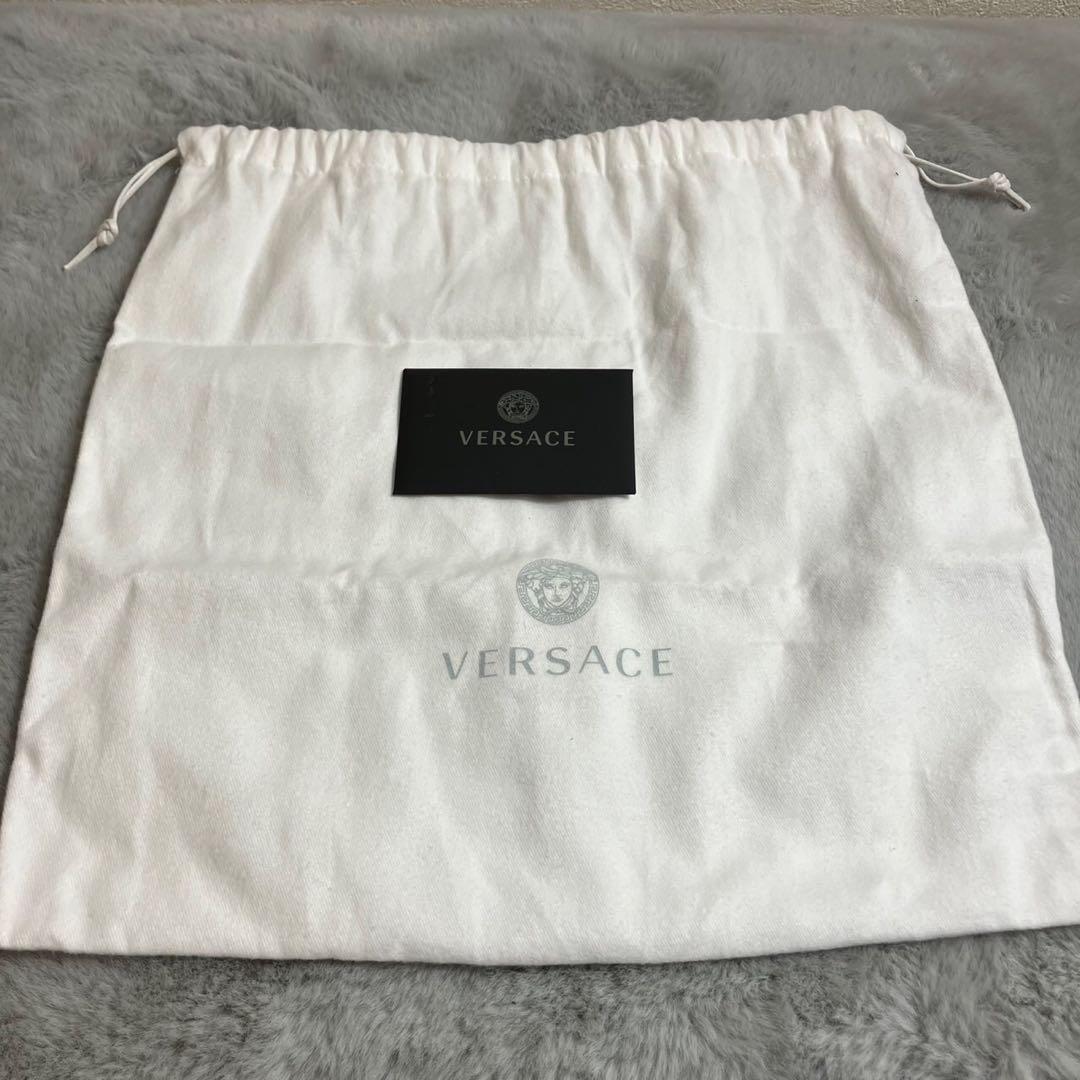 VERSACE ヴェルサーチ　メデューサ　ショルダーバッグ ラフィア　レザー