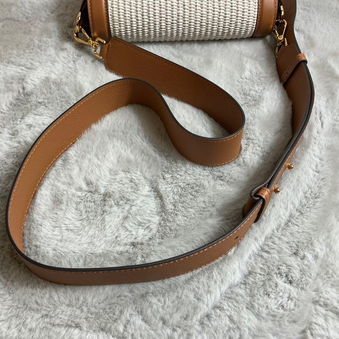 VERSACE ヴェルサーチ　メデューサ　ショルダーバッグ ラフィア　レザー