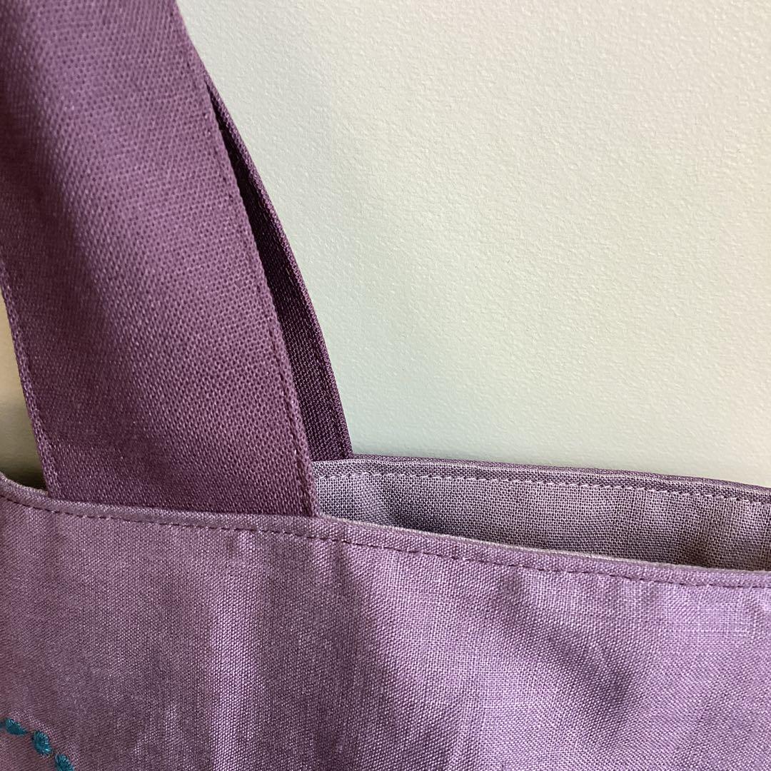 ミナペルホネンタンバリンbordeaux両面でトートバッグハンドメイド