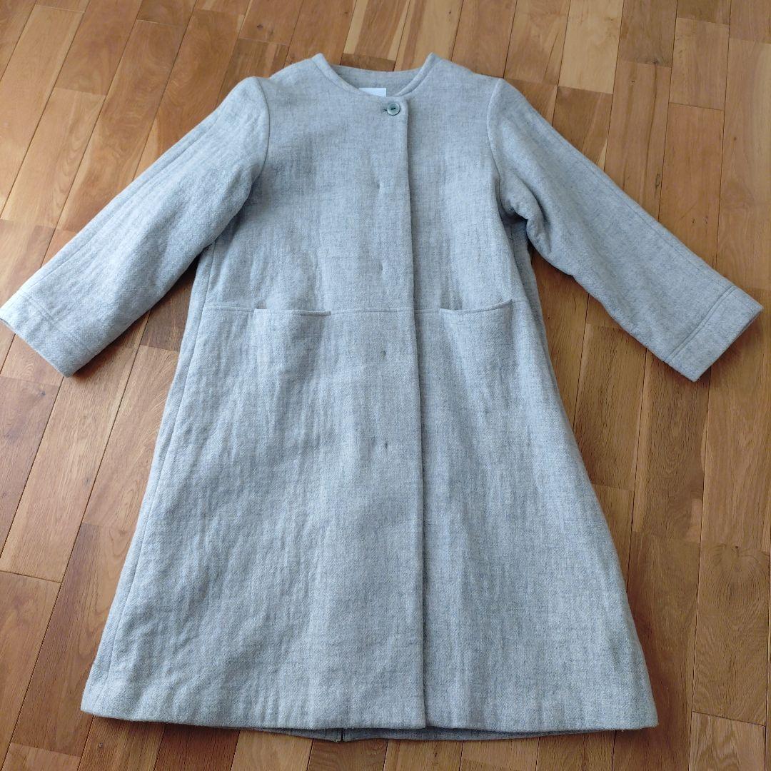 北欧暮らしの道具店柔らかシルエットのノーカラーコート