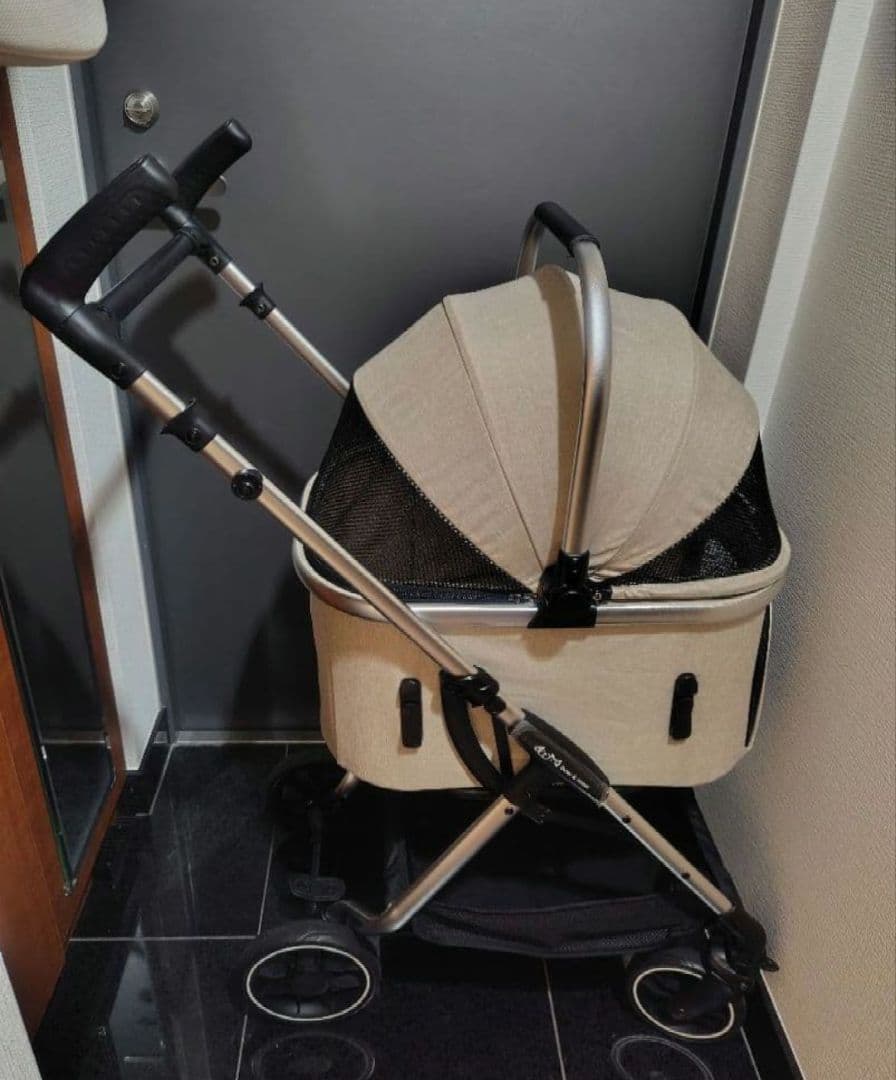 bow＆mew　ペットカート　ベージュ 小型犬向け　分離　自立　軽量　中古品