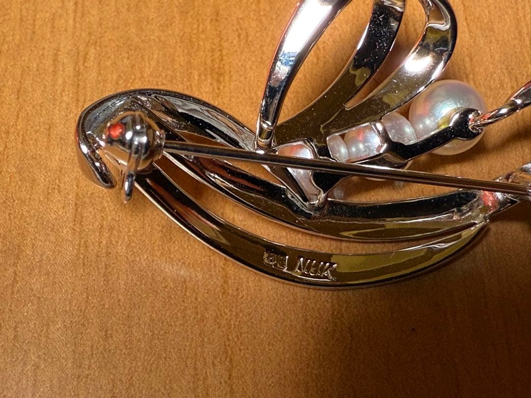 超レア！ヴィンテージ ミキモト アコヤパールブローチ M S・NHK 刻印