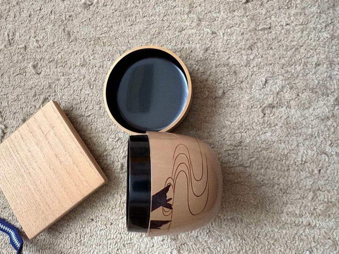 中棗 白塗 川蝉蒔絵　祐斎作