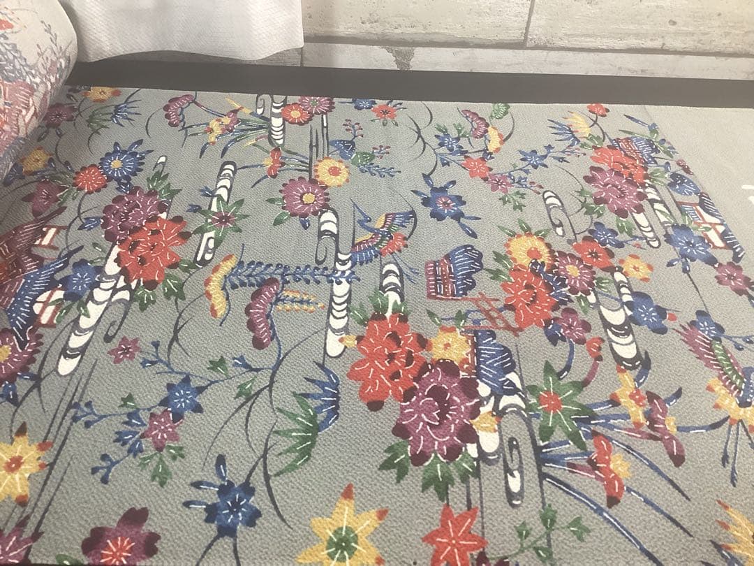 着物 反物 紅型 高級ちりめん 防縮加工 正絹 絹100% 未使用品 966