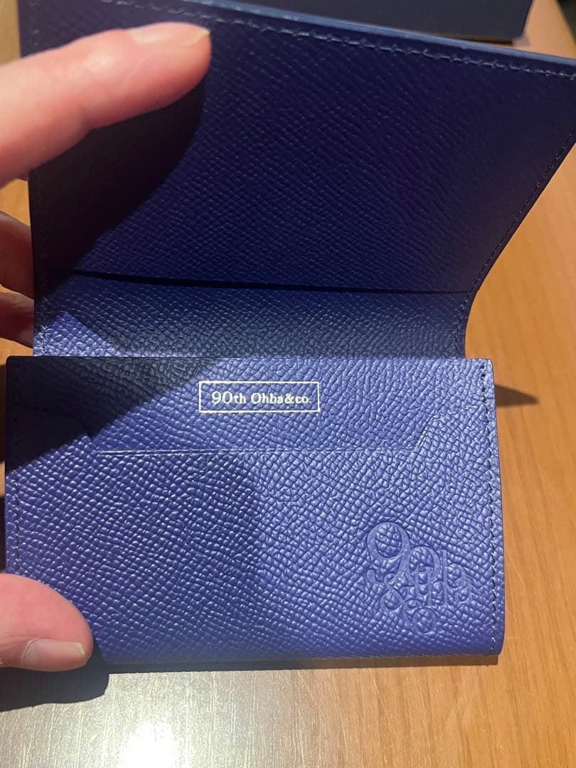 大峽製鞄 90周年記念　名刺入れ(扇襠)カードケース(インクロイヤルブルー)