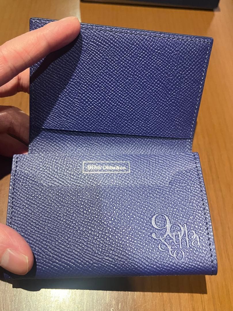 大峽製鞄 90周年記念　名刺入れ(扇襠)カードケース(インクロイヤルブルー)