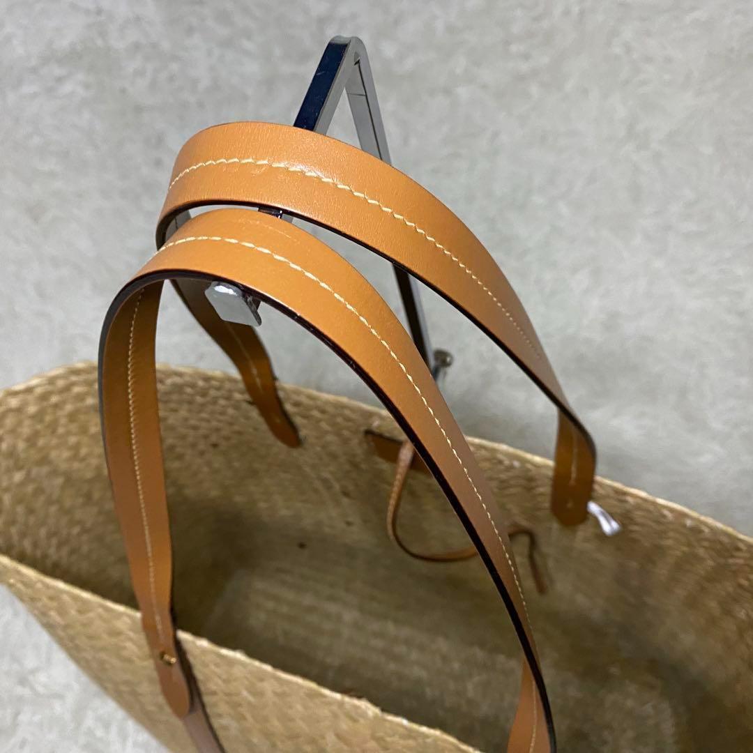 ジミーチュウロンドン　ラフィアトート　かごバッグ　スタッズ　星　大容量　レザー