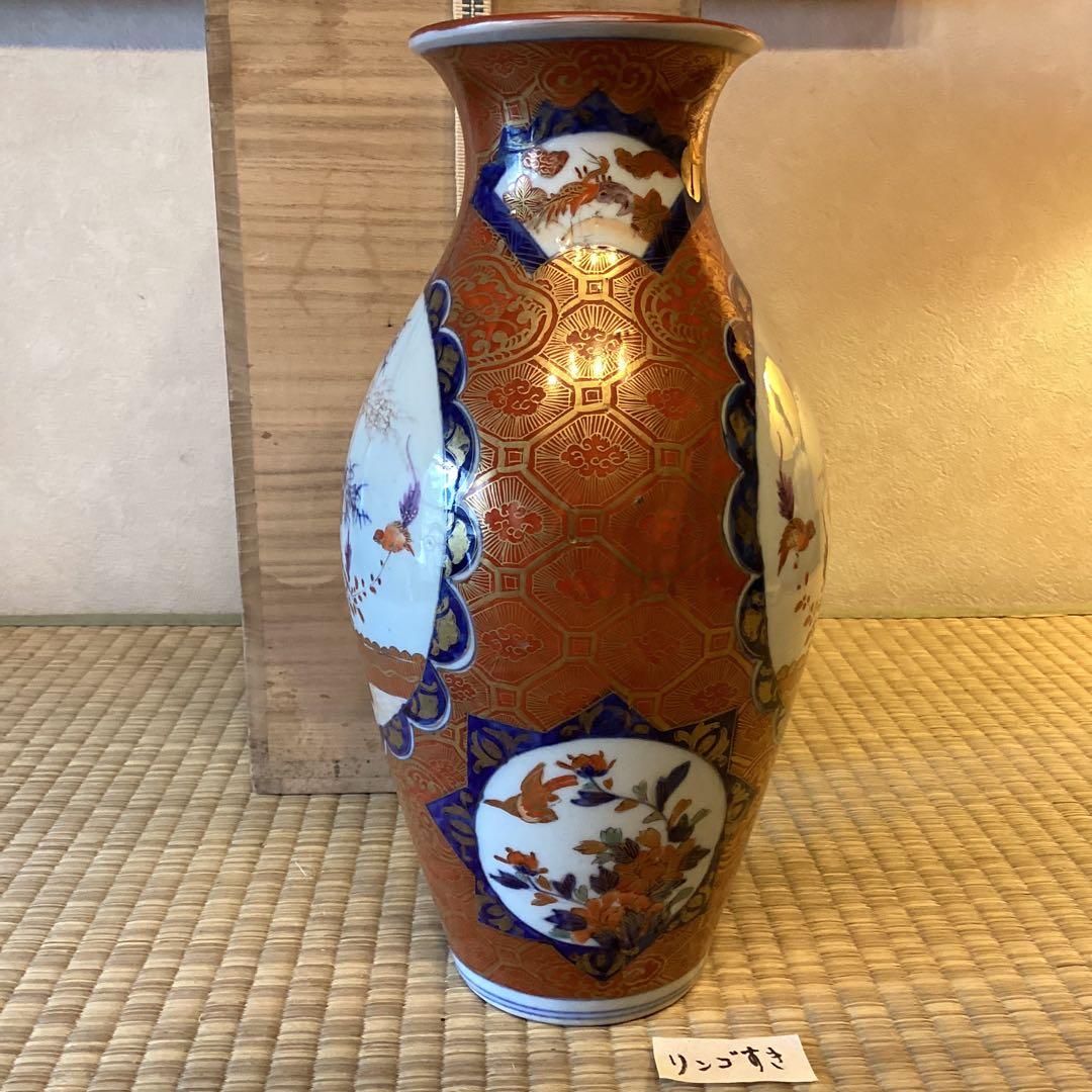 里帰り伊万里　　　色絵花鳥文花生