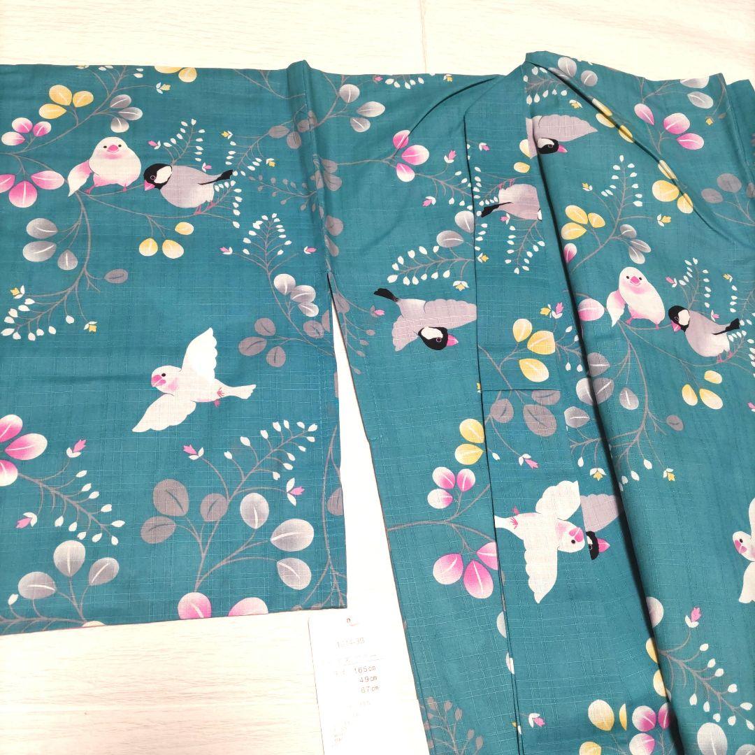 コトリカフェ　小鳥柄　浴衣