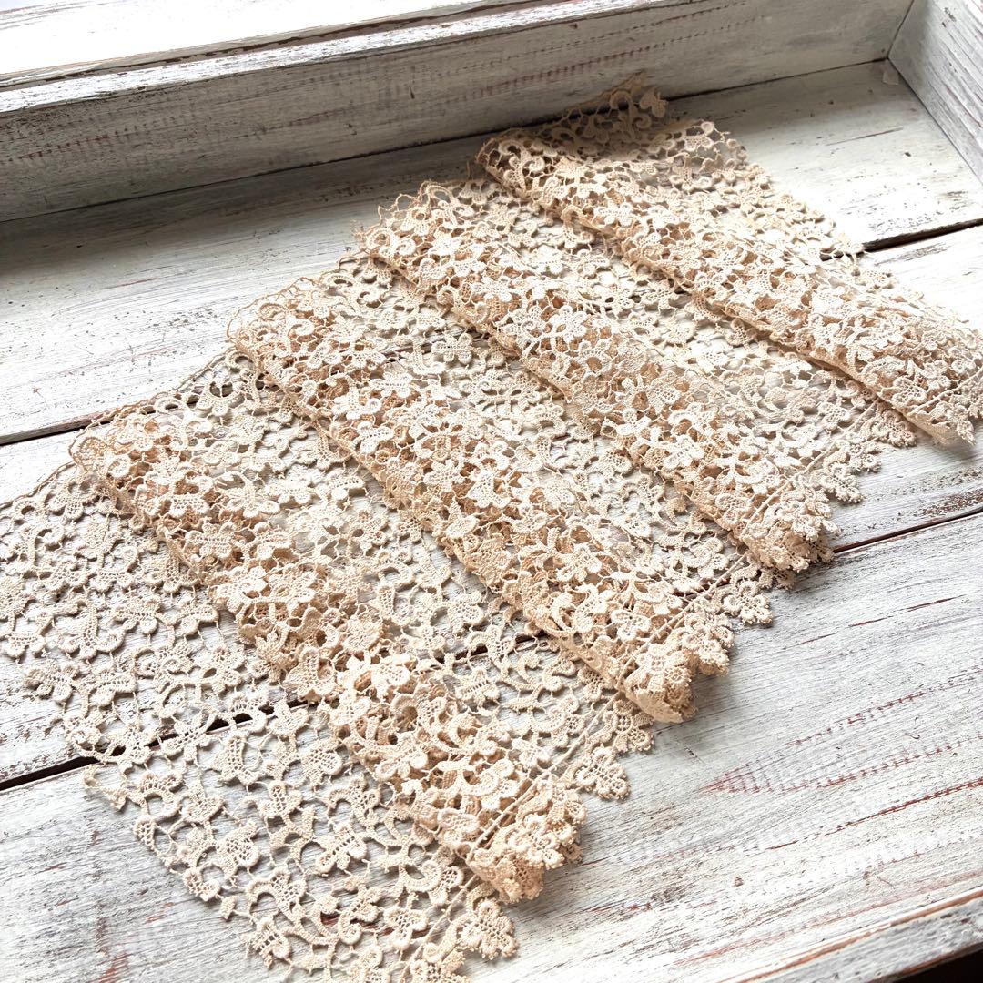 フランス　アンティークレース　アイリッシュ・クロッシェ　ギピュールレース手芸雑貨