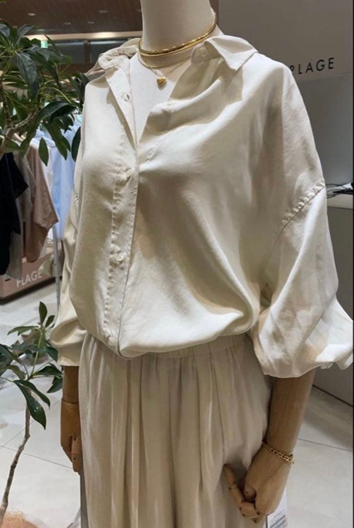 タグあり　美品　プラージュ drapeシャツ　ナチュラル