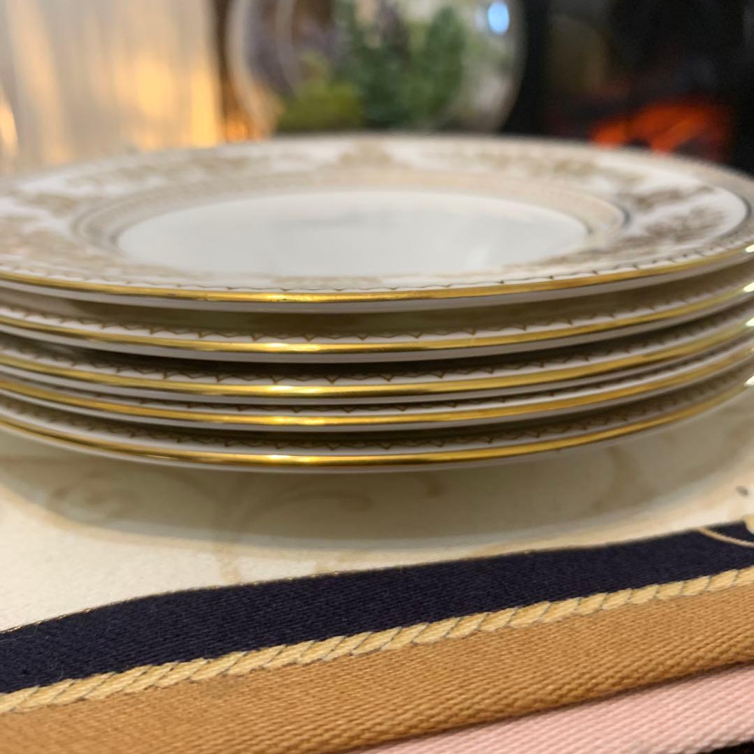 ウェッジウッド ゴールド　コロンビア　15.5cmケーキプレート　5枚