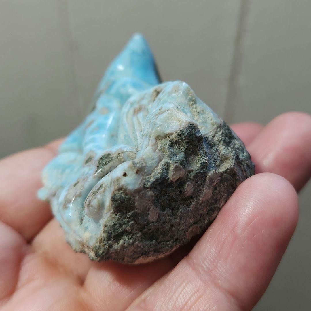 週末限定価格 ラリマー 原石 イルカ彫刻 置物