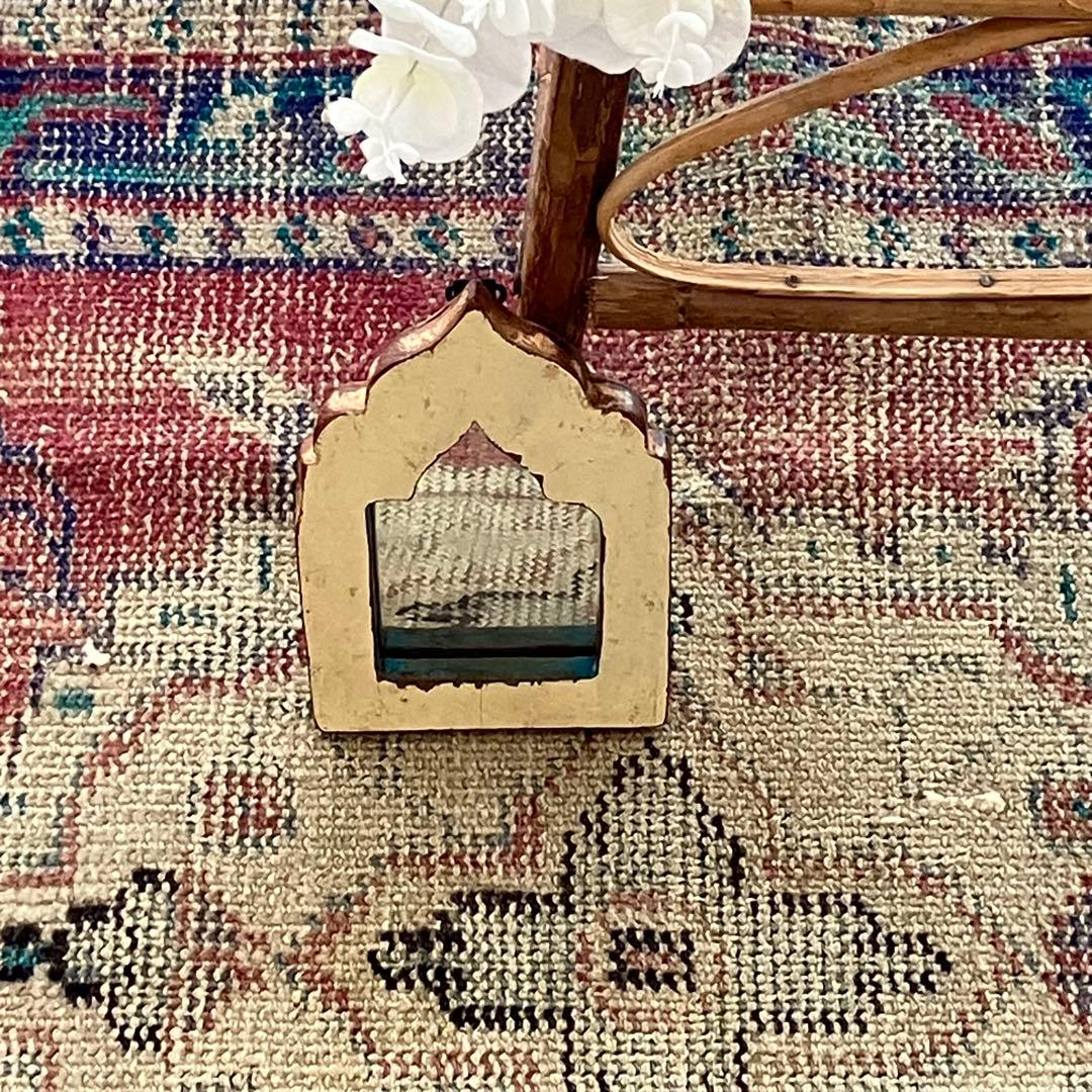 メダリオン✳︎ブルー85〜78×196✳︎レッドパープル　トルコヴィンテージラグ