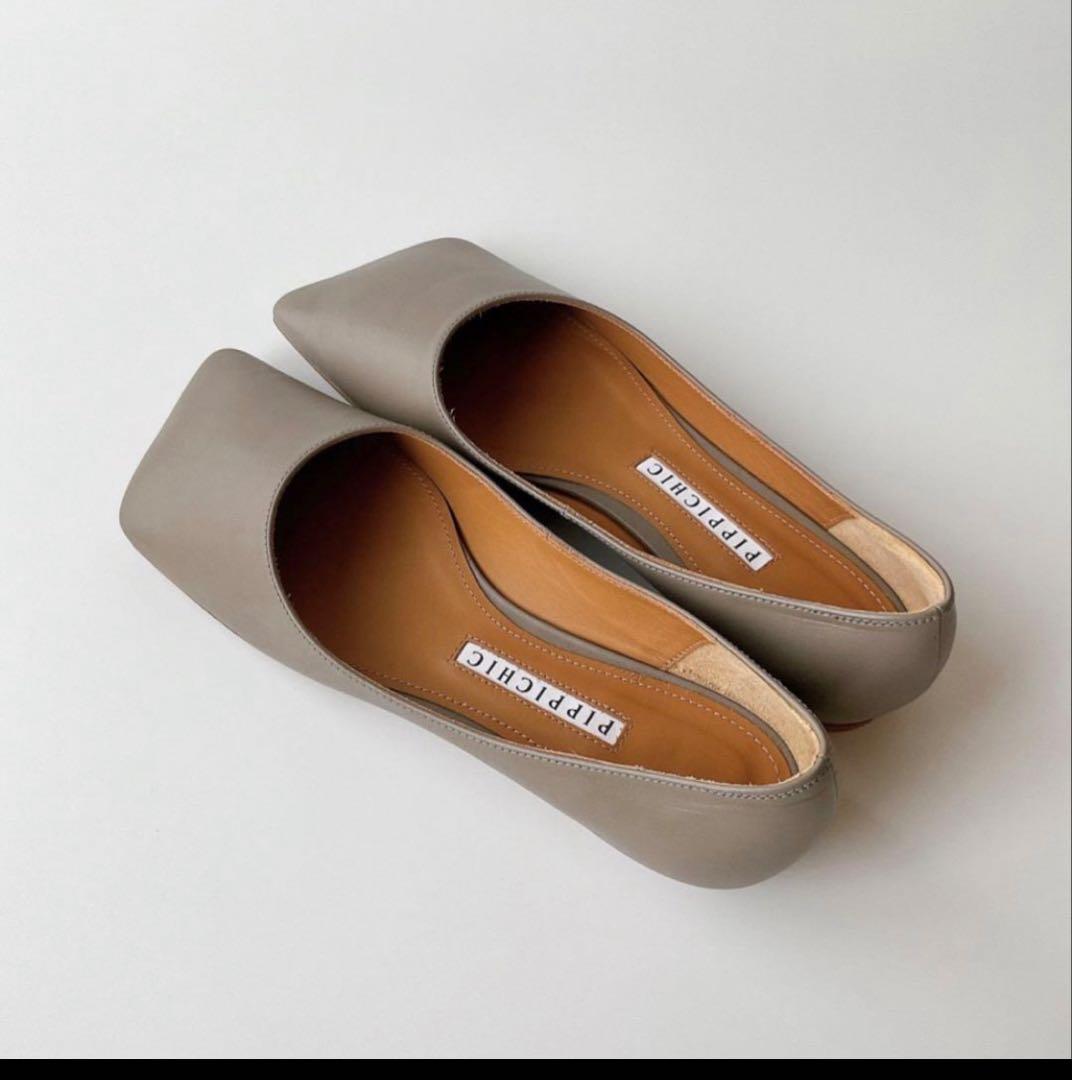 LINDAスクエア フラットシューズ36 23cmピッピシックパンプス