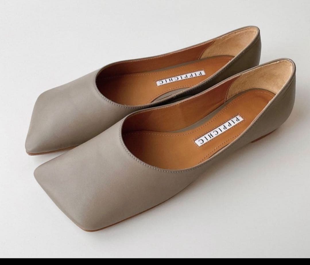 LINDAスクエア フラットシューズ36 23cmピッピシックパンプス