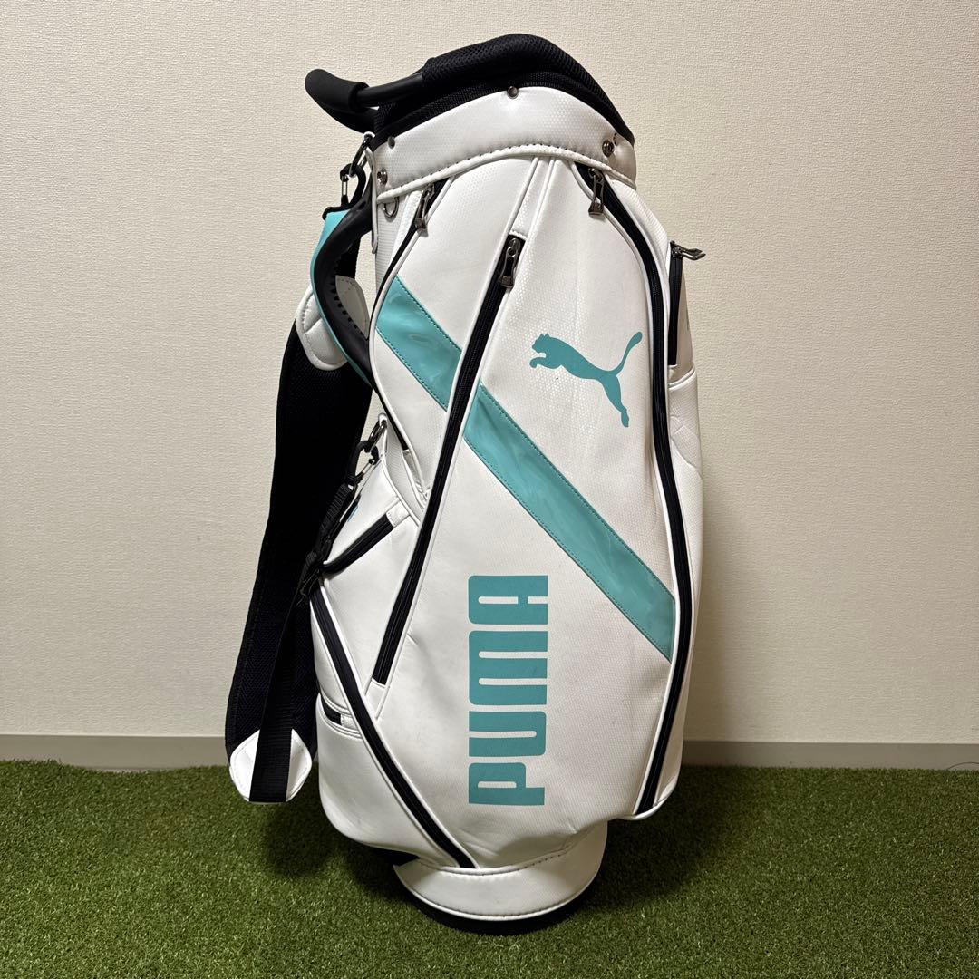PUMA プーマ 2022年モデル キャディバッグ 9型 ホワイト/ターコイズ