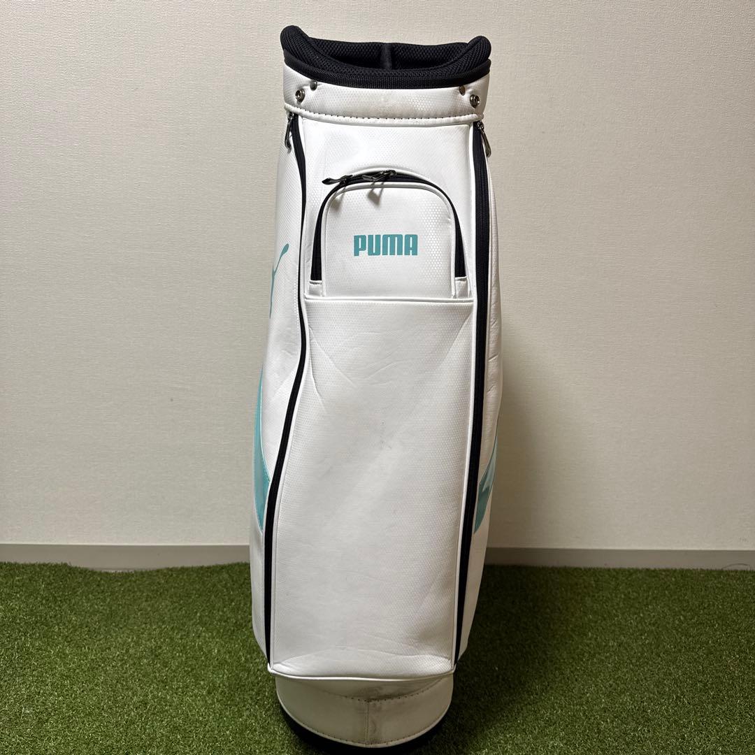 PUMA プーマ 2022年モデル キャディバッグ 9型 ホワイト/ターコイズ