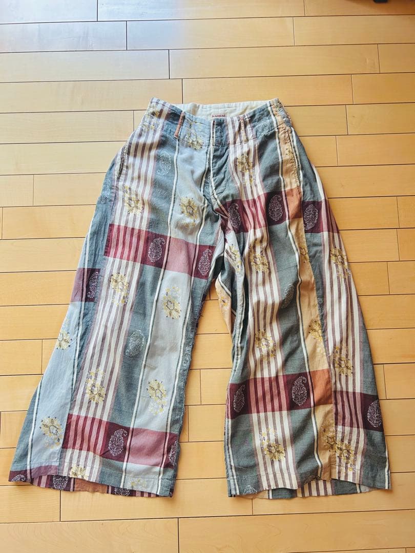 Kapital キャピタル　マドラスチェック　ワイドパンツ