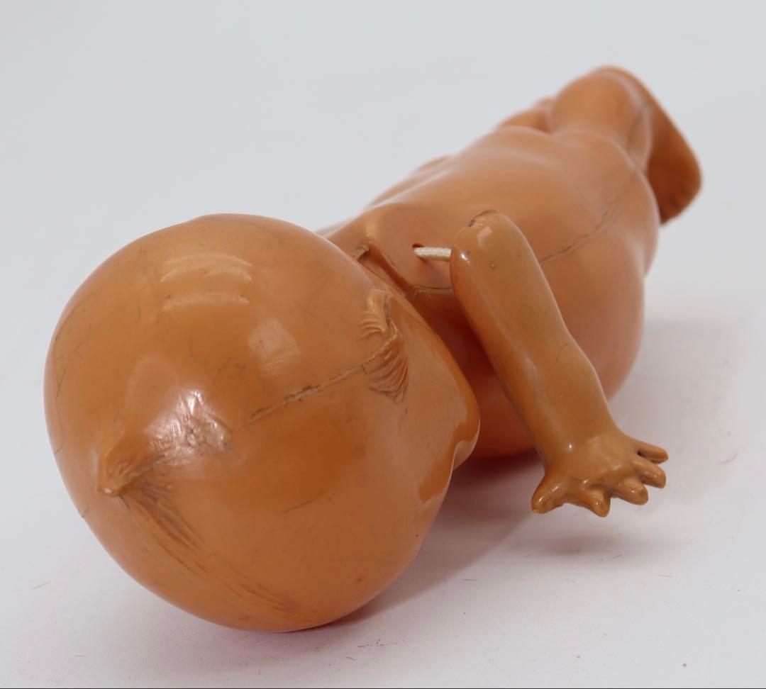 アンティーク・セルロイド・キューピー人形 ベージュ19cm