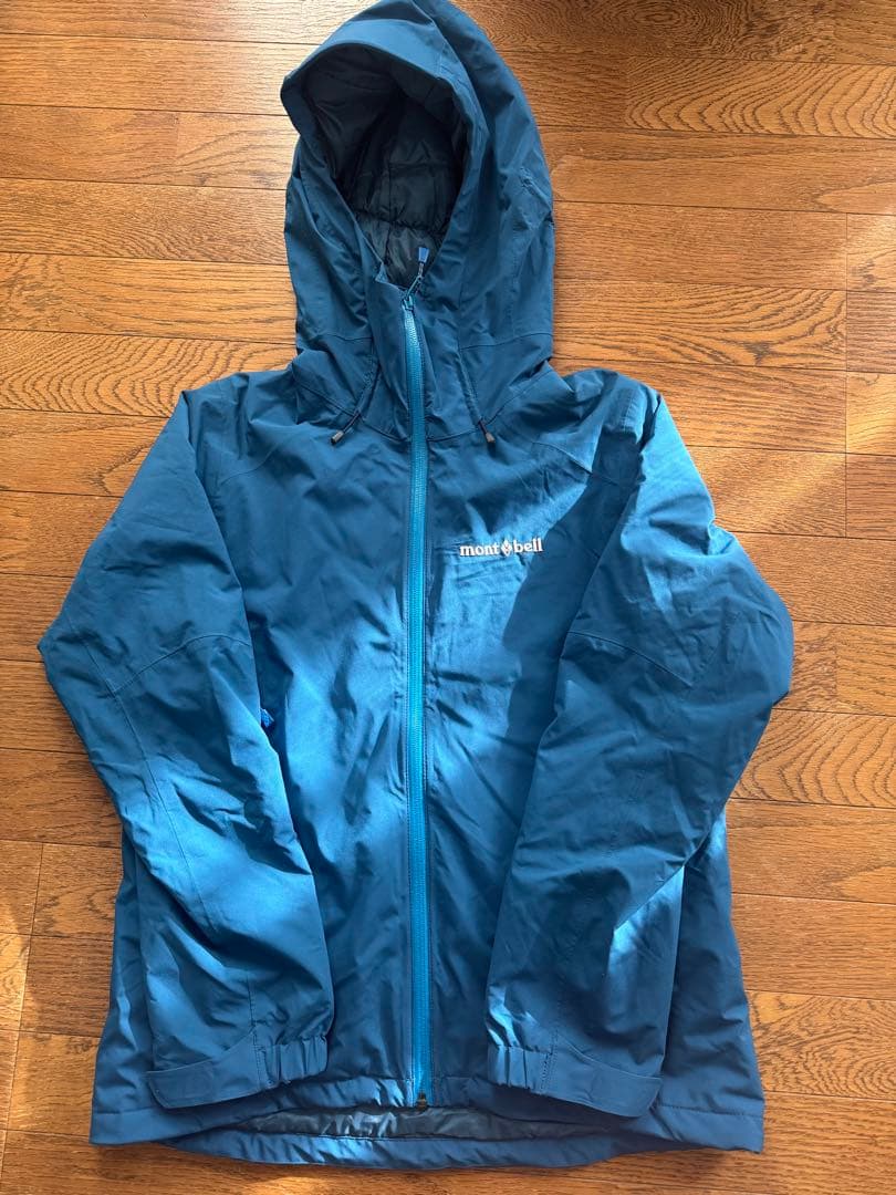 モンベル パウダーステップ パーカ Women's M ブルーグリーン