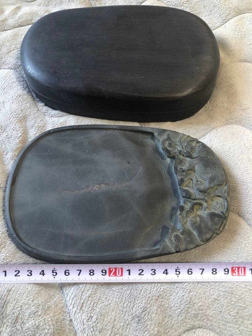 硯 旧老坑 青花 金綫 書道具硯　すずり 端溪硯 水岩 文房四寶 端渓硯 骨董