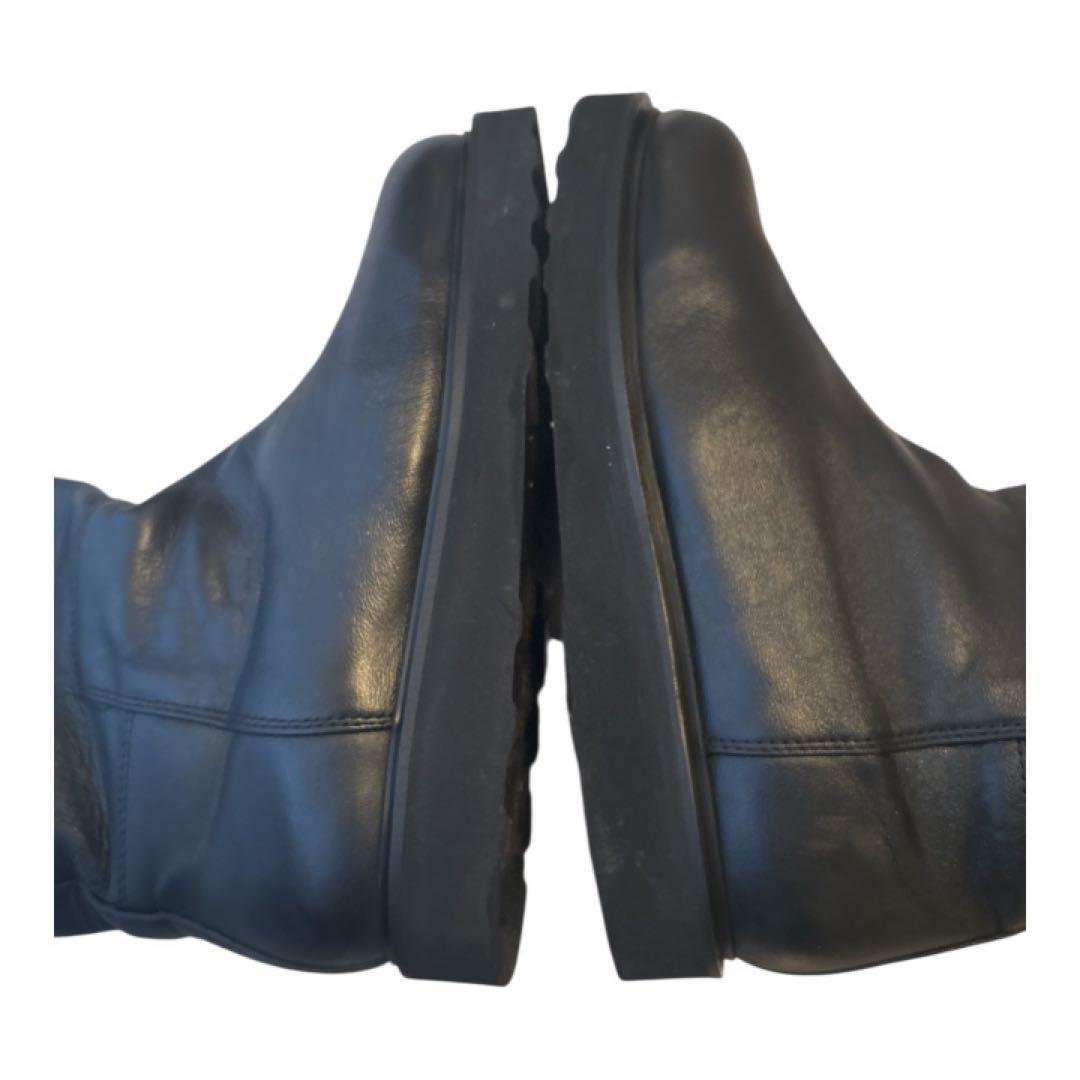 カミナンド ライディングロングブーツ レザー 厚底　黒 24.0cm 8サイズ