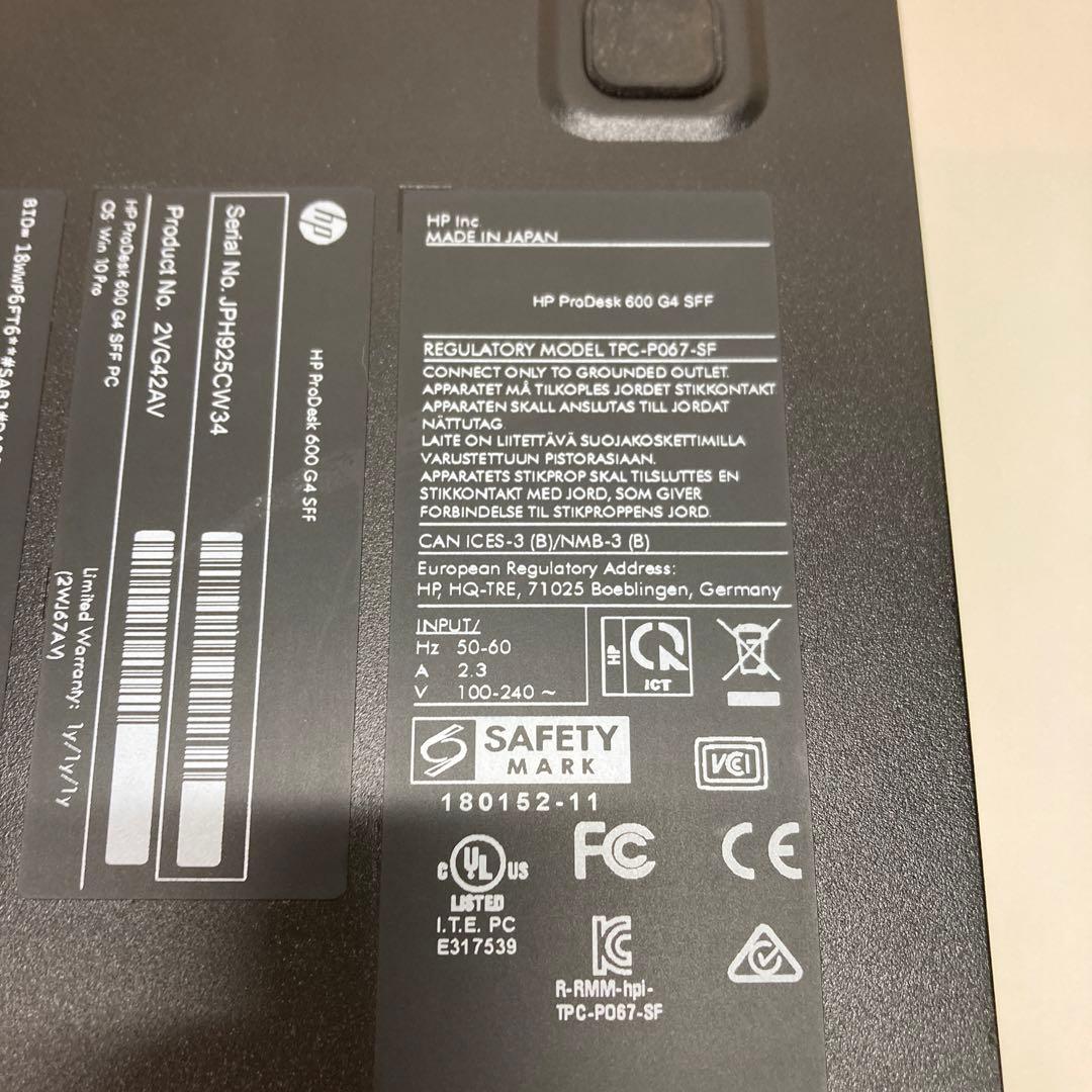 Windows11 HP デスクトップpc i5-8500 16GB