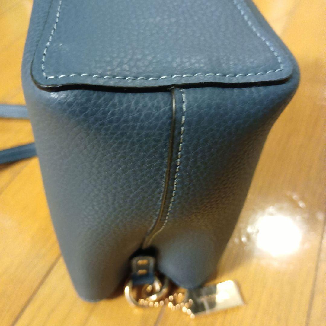 コーチ レザー スモールショルダーバッグ ブルー 青 COACH バケット