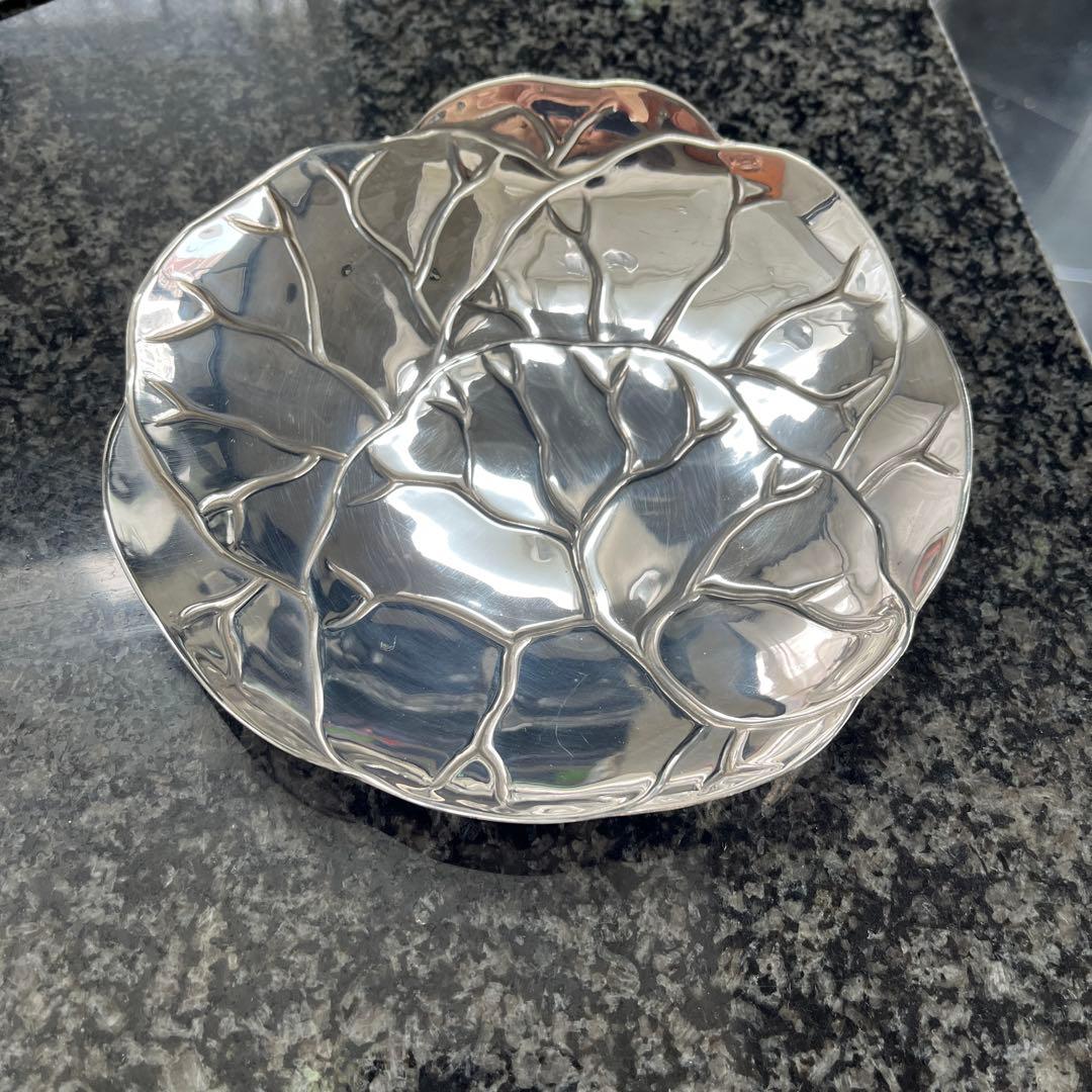 ティファニー銀器　純銀　葉のような模様の皿