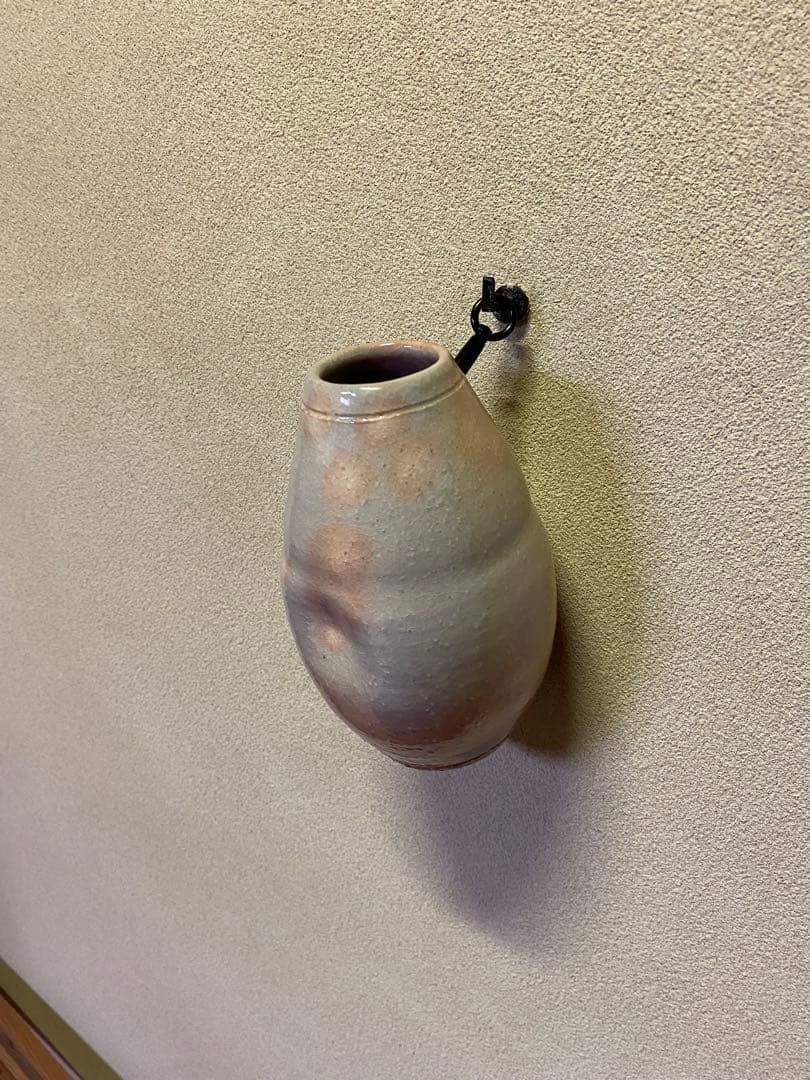茶道具/萩焼掛花入 十三代 田原陶兵衛 陶磁器 花器 萩焼