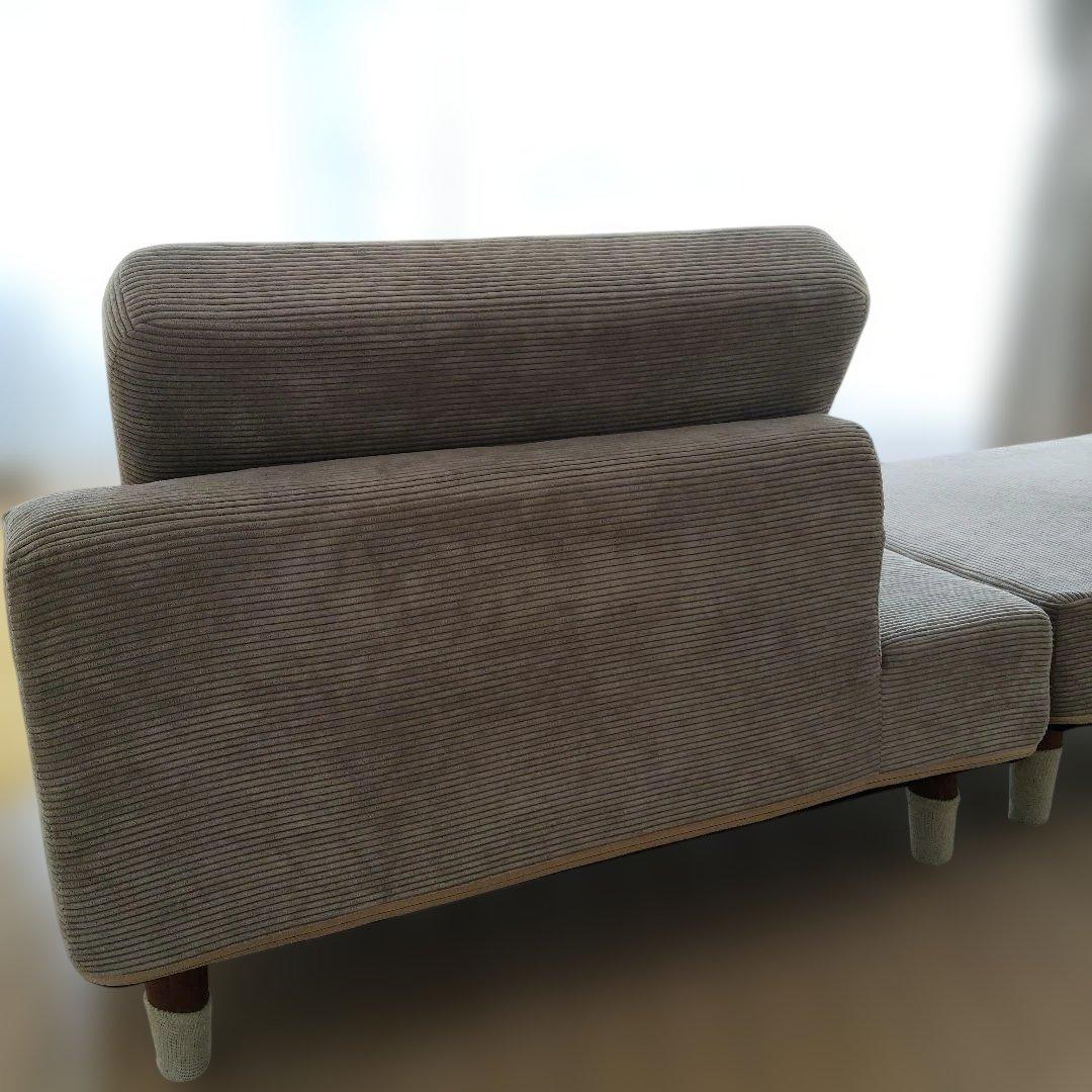 【引取限定】ニトリ　ベージュ コーデュロイ ソファベッド