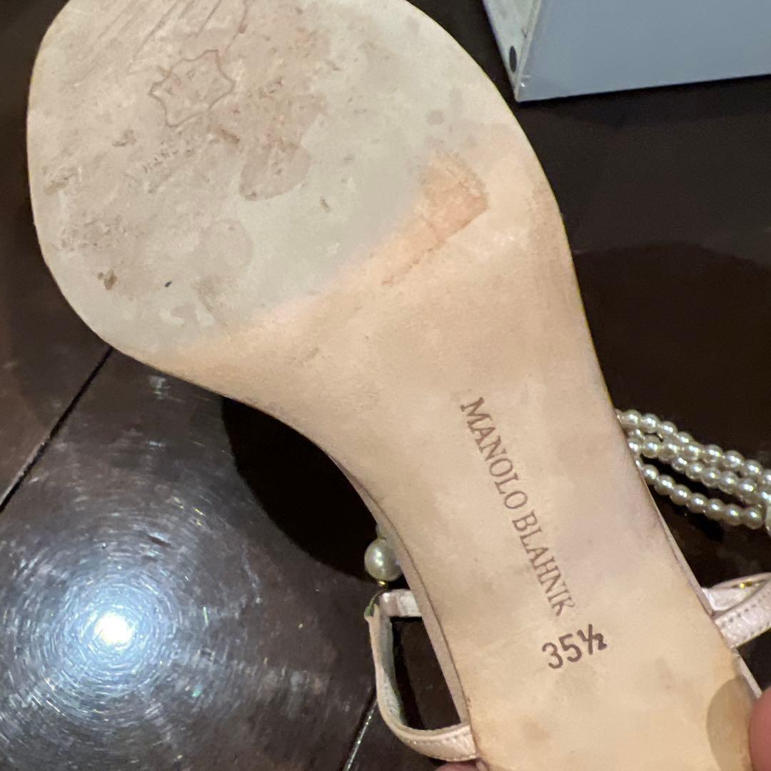 MANOLO BLAHNIK パールストラップサンダル 35.5