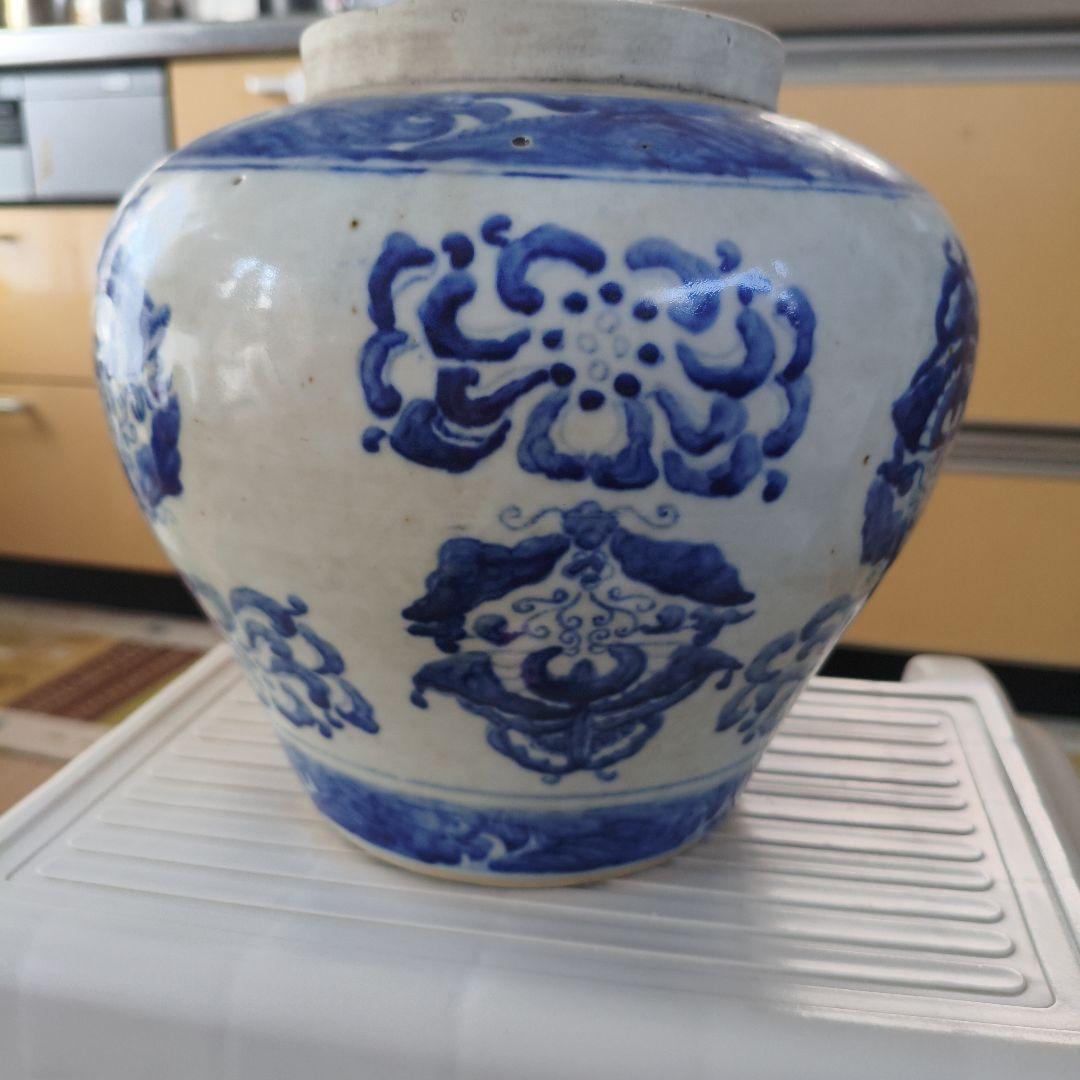 中国古玩 漳州窯 青花壺 花瓶