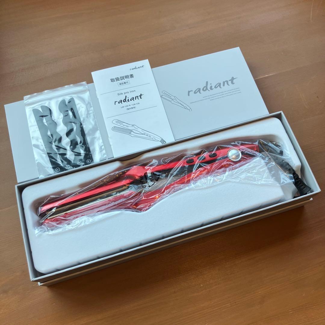 【新品未使用】radiant ストレートヘアアイロン レッド　28mm