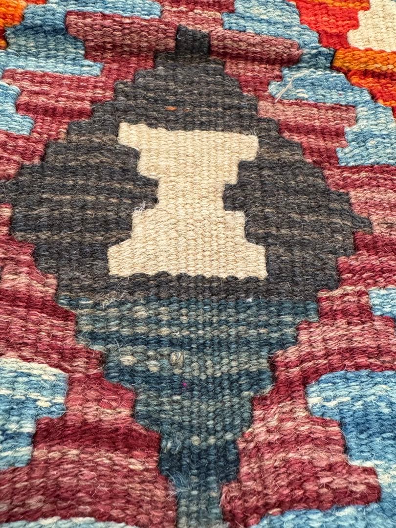 Vol.4アフガニスタン　遊牧民　手織りキリム　アクセントラグ　128×88②