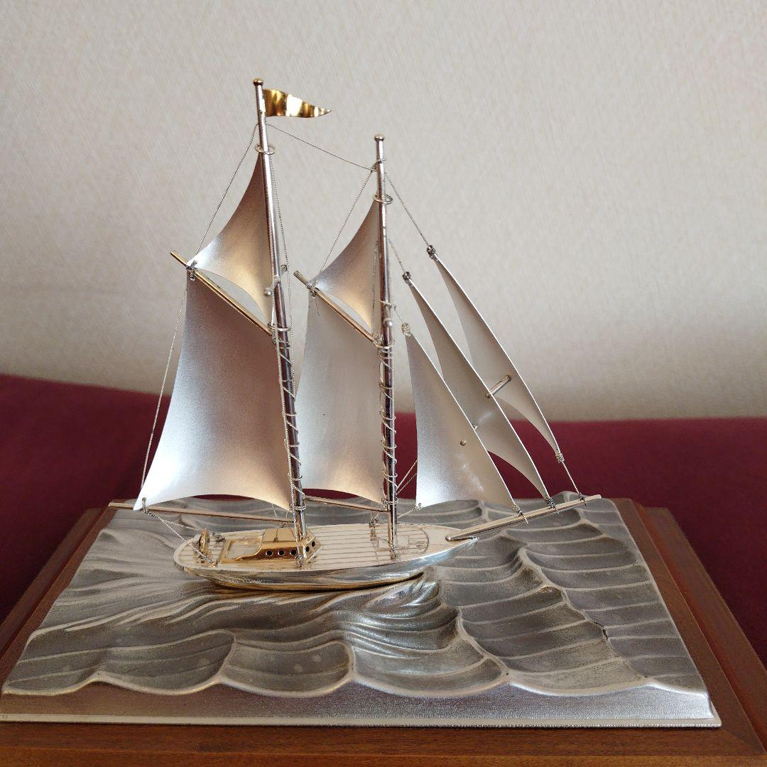 SILVER985 TAKEHIKO 銀製ヨット 2本マスト 武比古