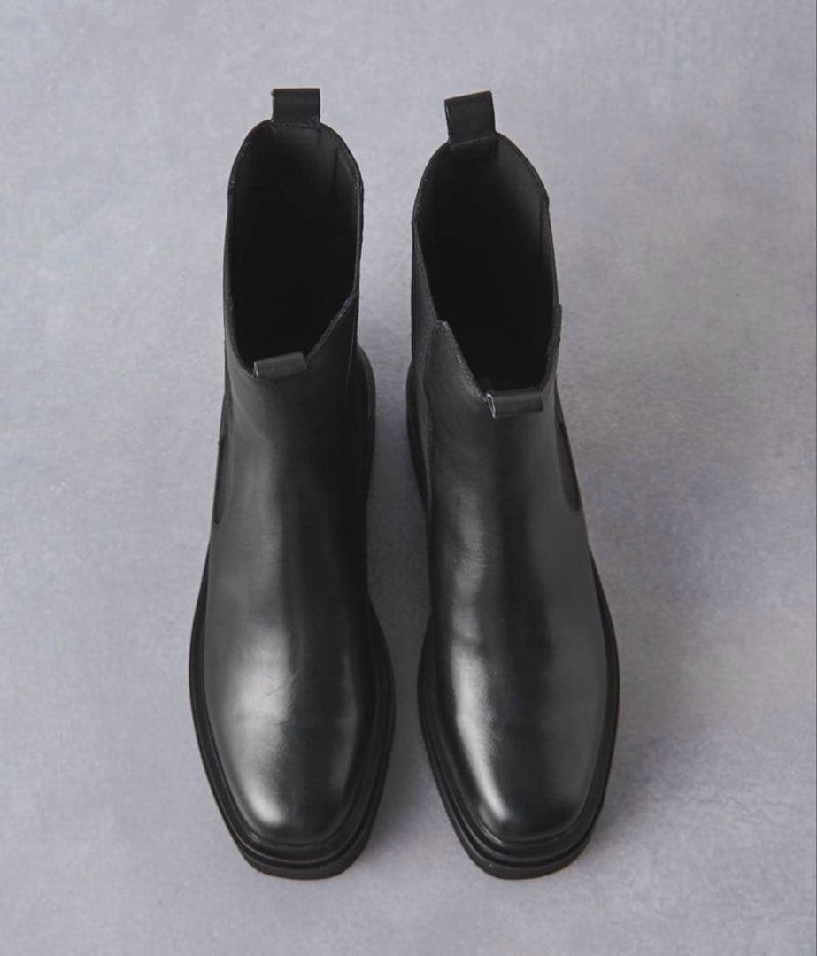 UNITED ARROWS ハーフサイドゴアブーツ 36 黒 美品 レザー