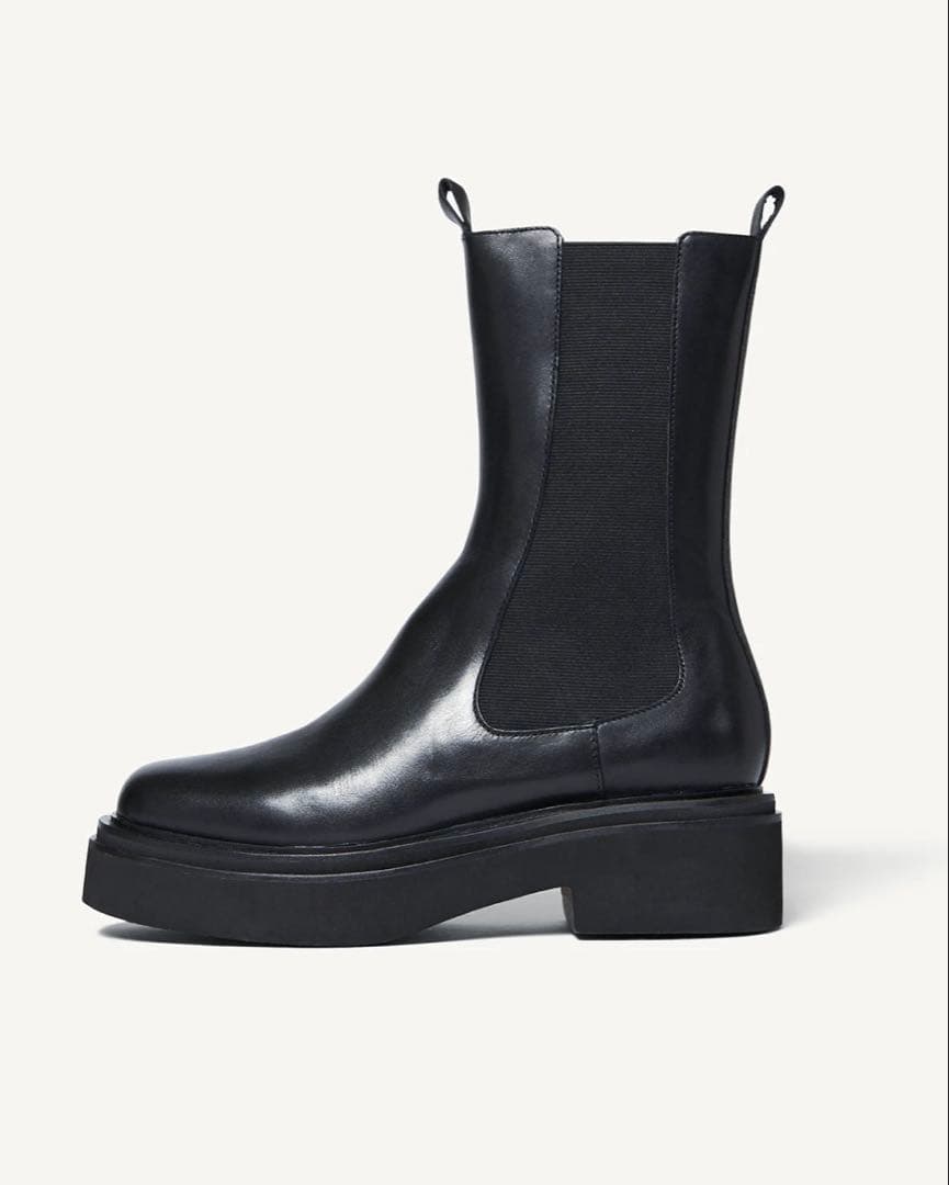 UNITED ARROWS ハーフサイドゴアブーツ 36 黒 美品 レザー