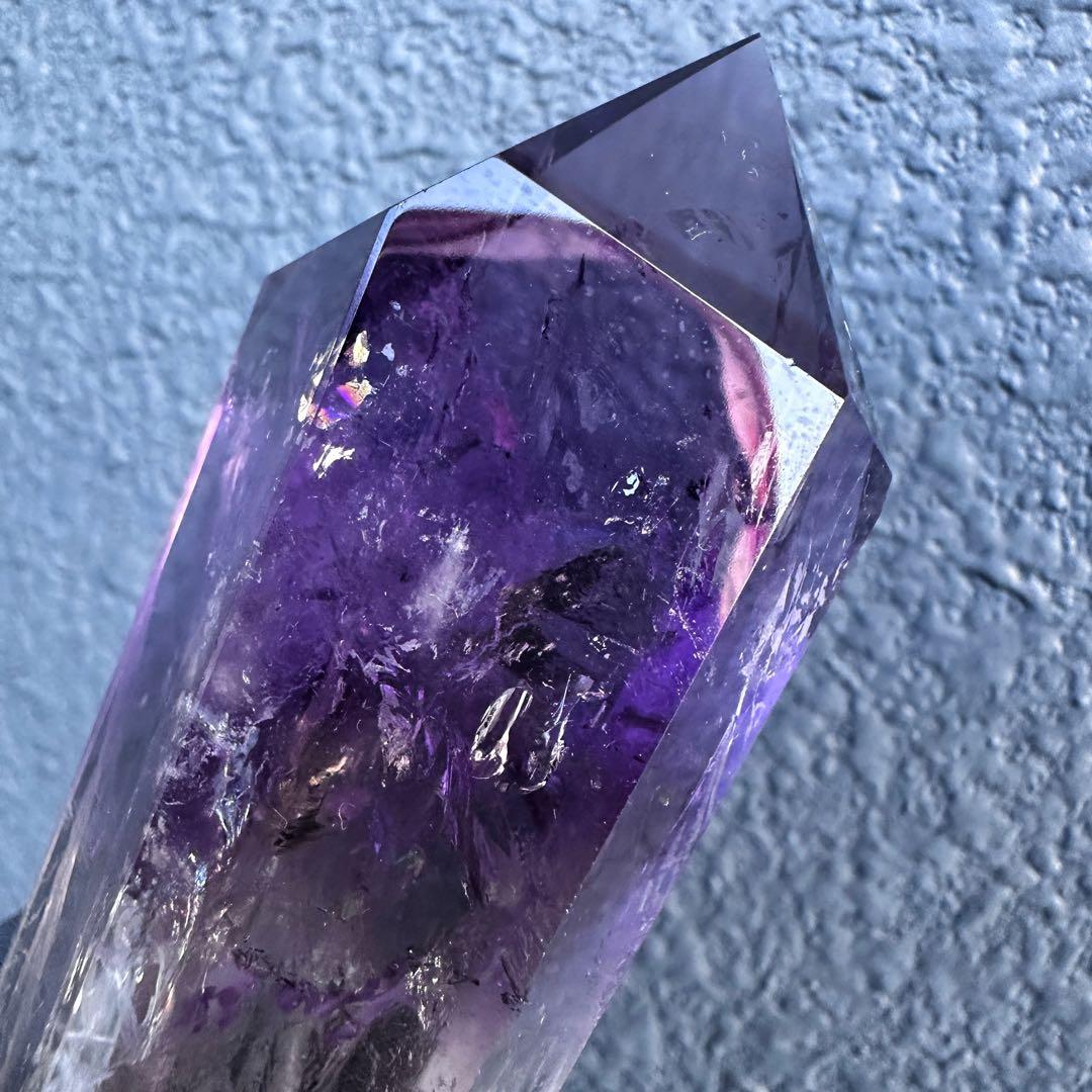 爆レア❗️ロマネサイト虹☆アメジストナチュラルポイントワンド ファントムA1111