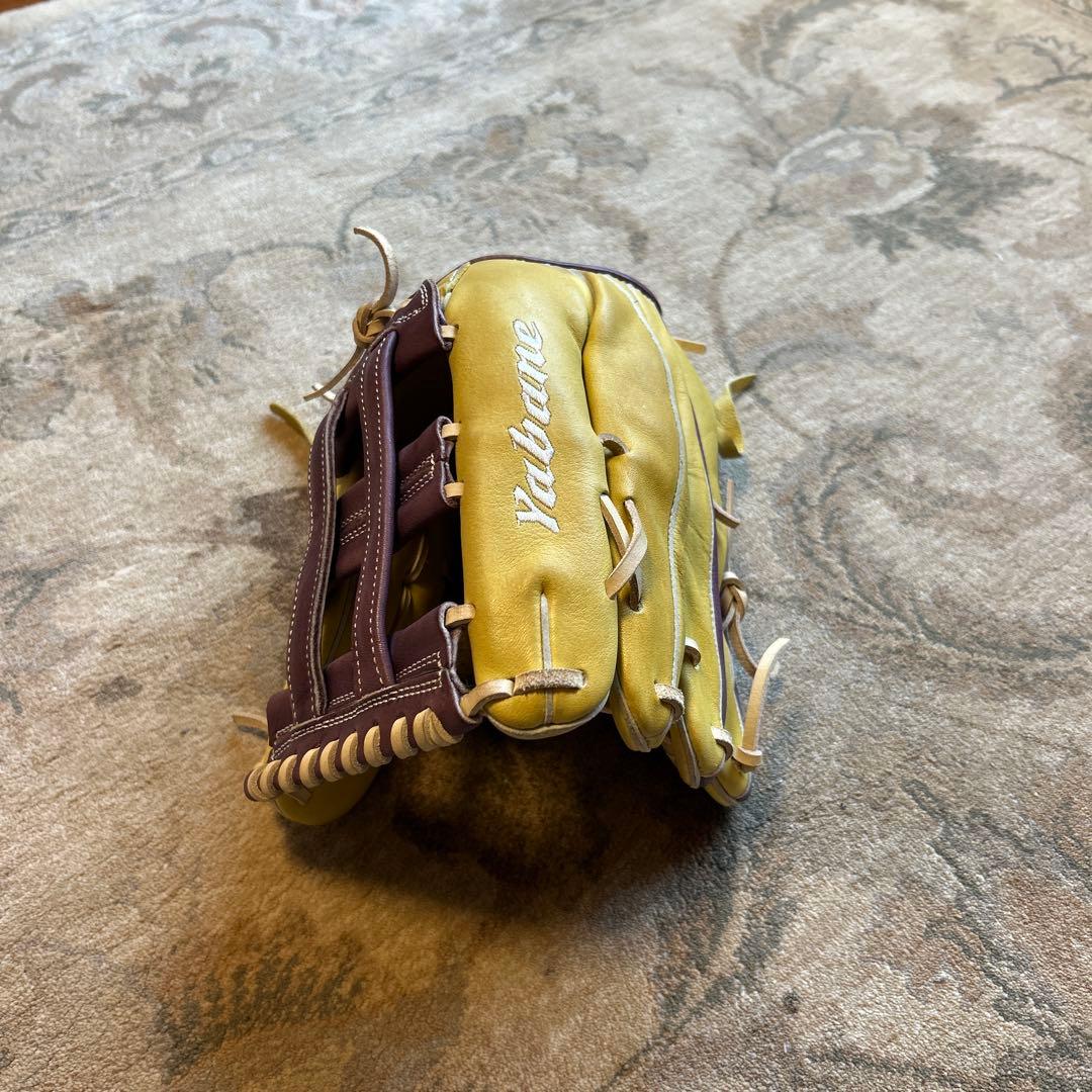 yabane 軟式グローブ イエロー/パープル
