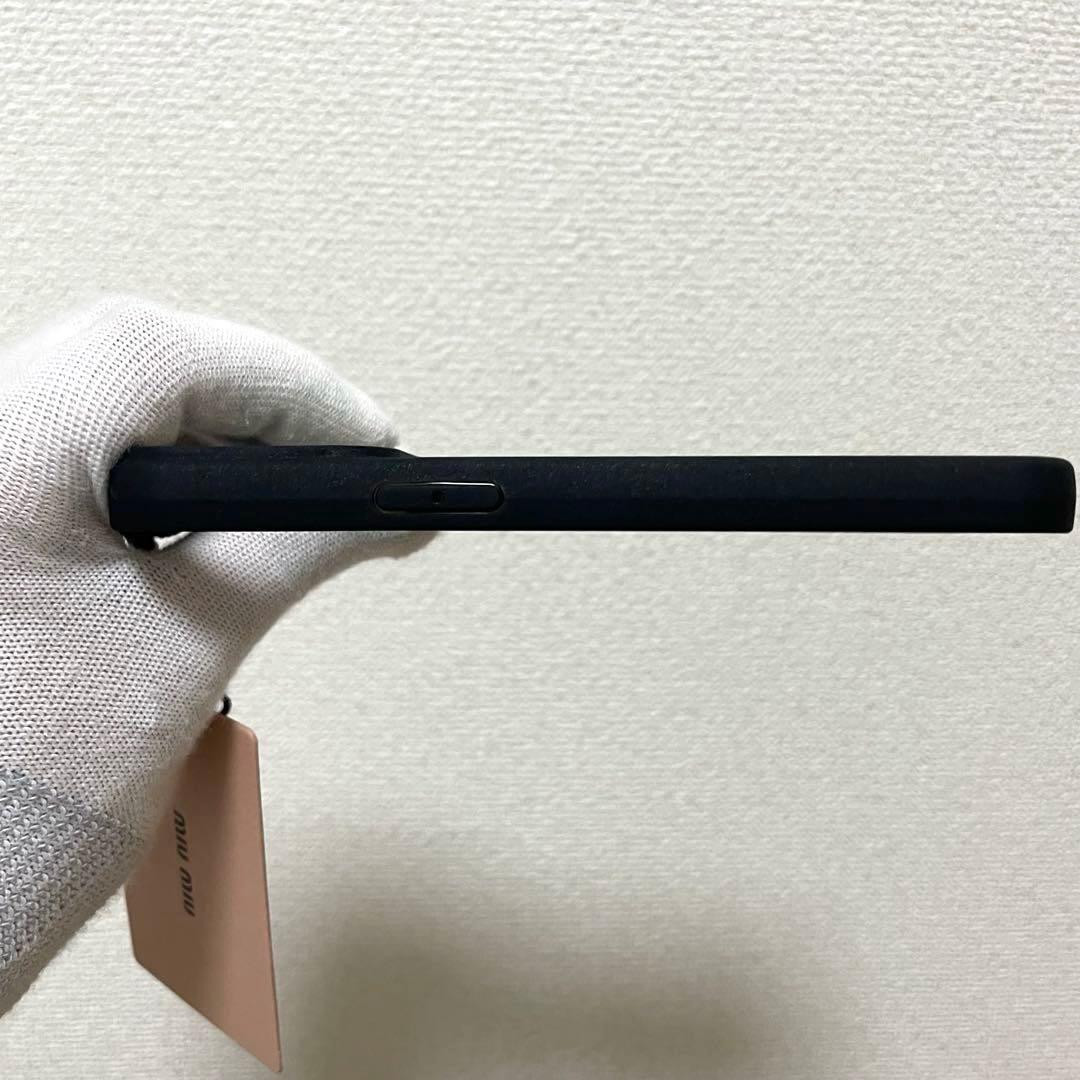 【新品】miumiu iPhone13proケース ミュウミュウ　ロゴ ブルー