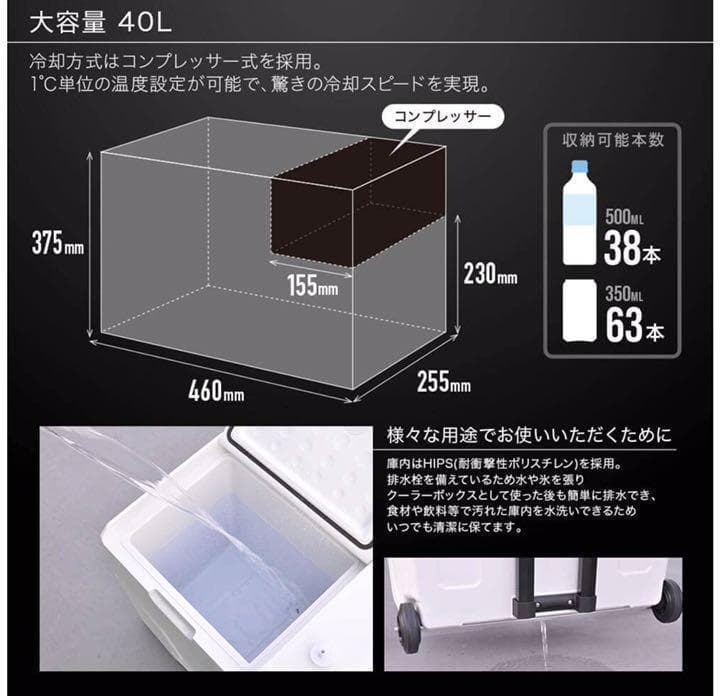 ［車中泊キャンプ宅食］40L BONARCA 冷蔵・冷凍庫
