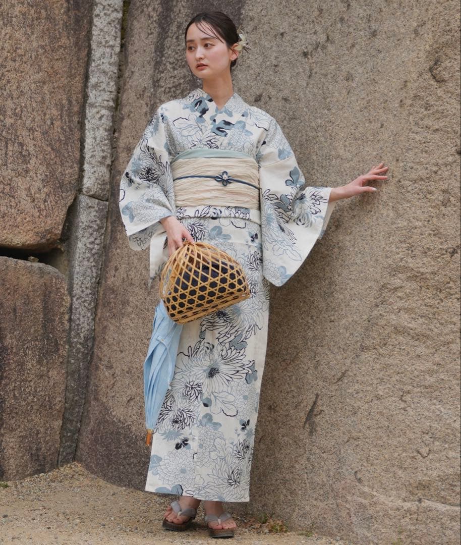 utatane 浴衣・帯・帯締め・下駄セット 4点セット